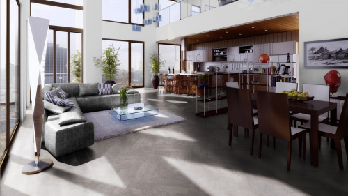 Ламинат KRONOTEX HERRINGBONE Pesaro Cement D4739